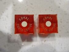 Coral Costa Caribe Casino Pair of Red DICE + FREE Las Vegas Poker Chip picture