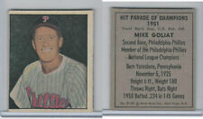 1951 Berk Ross, Hit Parade Champions, #2-10 Mike Goliat, Phillies, Baseball picture