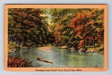 Rapid City MI-Michigan, Scenic Greetings Rapid River, Antique, Vintage Postcard picture