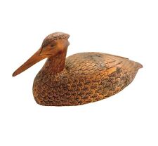 Duck Decoy Hand Carved Wood Vintage Man Cave Office Hunting Cabin Decor picture