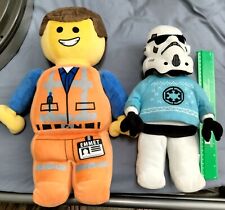 Lot of 2 LEGO plush EMMET & STAR WARS Stormtrooper UGLY holiday sweater minifig picture