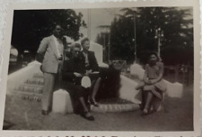 Vintage 1940's Photograph Family Well Dressed Outside at a Landmark 3x2 picture