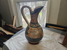 A.Mateos pitcher Tonala pottery -hand painted/hand made -signed folk art picture