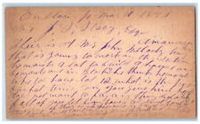 Onslow Anamosa Iowa IA Clarion IA Postal Card Letter to Mr Stacy c1870's Posted picture