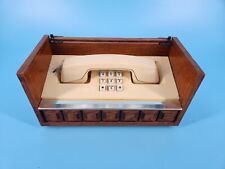 Vintage Wooden Box Hidden Executive Desk Top Push Button Dial Telephone TESTED picture