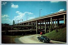 Los Angeles California Highway Freeway Stack & Cars Postcard picture