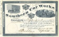 Southern Car Works - Stock Certificate - Railroad Stocks picture