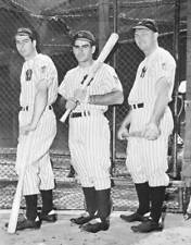 American baseball players Joe Dimaggio Charlie Keller Bill Dickey - Old Photo picture