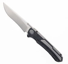 Maxace Kestrel Folding Knife Gray/Black CF Handle M390 Small Spearhead M06D picture