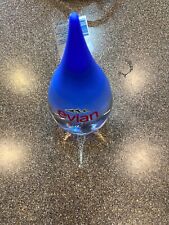 Evian Millennium 2000 Large Glass Tear Drop Sealed Water Bottle Special Edition picture