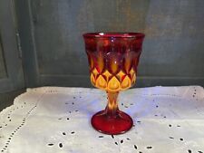 Noritake Perspectives Ruby Red Amberina Wine Goblets 6oz Set Of 4 Glows Orange picture