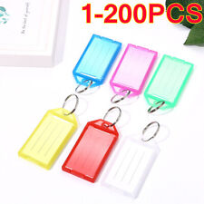 1-200x Assorted Colorful Plastic Key Chain Tag Luggage Labels Classified Tags US picture