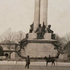Place Victor Emmanuel Statue Turin Italy Monument King Park Horse Stereoview J80 picture