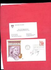 ALAN DERSHOWITZ hand signed  JOHN HARVARD  FIRST DAY COVER GREAT PRICE picture