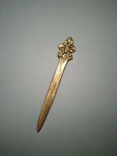 Vintage Solid Brass Decorative Letter Opener Pirate Design Unique Thick Very Htf picture