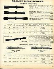 1972 Print Ad of Realist Apache 22, Fixed & Variable Power Rifle Scope picture
