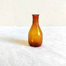 1930s Vintage Amber Glass Bottle Old Decorative Collectible G834 picture