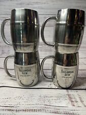 Set Of 4 Tullamore Dew Irish Whiskey Metal Mug Barrel Bar Cups / Glasses 4.75” picture