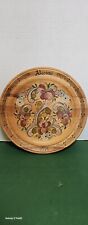 Vintage Norwegian Natural 1996 Rosemaling Wooden Wall Plate Signed, Stamped ,and picture