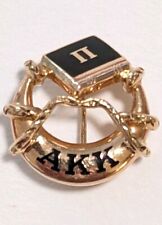 Alpha Kappa Kappa Fraternity Badge 18k Gold Enamel Antique Medical Pin picture