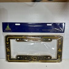 2022 Walt Disney World 50th Anniversary Gold Metal License Plate Cover Frame New picture