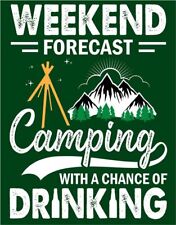 Camping with a Chance of Drinking Tin Sign - Nostalgic Vintage Metal Wall Dec... picture