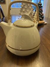 Vintage Robinson Design Group Teapot Japan 1989 Cream With Gold Trim & Bamboo picture
