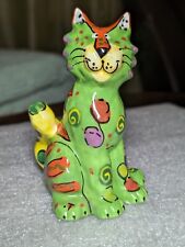 Ganz Dottie Dracos Handpainted Kitty Cat Figurine Colorful Ceramic 4.75