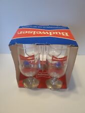 Vintage 1984 Olympics LA 4 Budweiser Stemmed 12 Oz Pilsner  Beer Bar Glasses picture