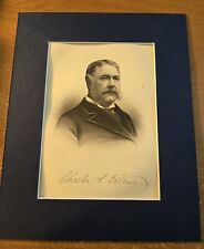 Chester Alan Arthur - Authentic 1889 Steel Engraving w/Signature - Matted picture