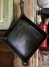 Vintage Griswold #768 A Cast Iron Square Fry Skillet Flat and Clean picture