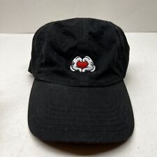 Mickey Mouse Heart Hands Cap Adult Hat Adjustable Black Cotton Disney Parks picture