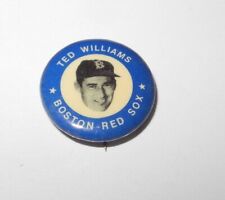 VINTAGE TED WILLIAMS RED SOX SOUVENIR STADIUM ADVERTISING PIN BUTTON PINBACK picture