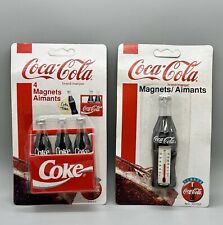 Vintage 1995 Coca-Cola Magnet Bundle 3 Coke Bottles & Thermometer #51445  #10100 picture