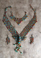 Huichol art,3 pcs mexican women's necklace set,, chaquira beads picture