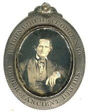 EARLIEST KNOWN DAGUERREOTYPE JEWELRY 1840 LARGE MEDALLION picture
