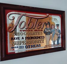 Tobler Swiss Milk Chocolates Vintage Glass Mirrored Advertising Sign 1974 picture