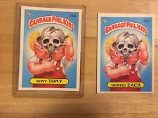 1986 Garbage Pail Kids Bony Tony Card #132a & #132b Unzipped Jack Set Lot Of 2 picture