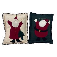 VTG 1999 Woof & Poof Santa Applique Throw Pillow Bundle Christmas Holiday Decor picture