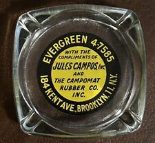 Jules Campos, Inc Brooklyn New York Glass Ashtray Advertising Rare NYC Vintage picture