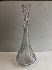 Very Rare Huge Cut Crystal Decanter with Vase Cup Stopper, 20