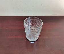 Vintage Flower Embossed Design Clear Glass Tumbler Decorative Collectible G304 picture