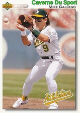 193 MIKE GALLEGO OAKLAND ATHLETICS BASEBALL CARD UPPER DECK 1992 picture