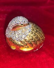 Judith Leiber Grouse Quail Pheasant Bird Trinket Pill Box Clear Crystals NEW picture