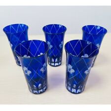 Edo Kiriko Glass Set Of 5, No Box From Japan picture