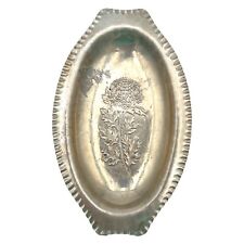 Vintage 1940s Continental Hand-Hammered Aluminum TRAY Silverlook Chrysanthemum picture