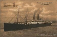Steamer Humburg-Amerika Linie: P.D. Amerika Antique Postcard Vintage Post Card picture