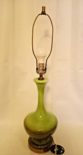 Vintage PHIL MAR Style Green Glaze Ceramic w/Ombre Pattern Table Lamp picture