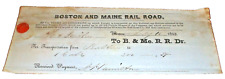JULY 1853 BOSTON & MAINE B&M RAIL ROAD FREIGHT RECEIPT B picture