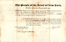 Gov Jos. Yates Signature Publius Woodford to Ensign 98 Rgmt NY Inf Sept 1, 1824 picture